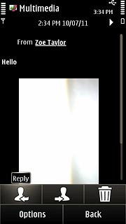 Press the reply icon.Write the picture message.