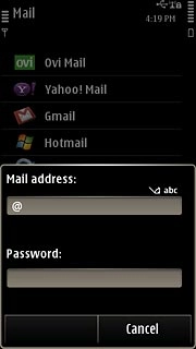 Press the field below Mail address and key in your email address.