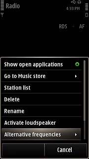 Press Alternative frequencies.