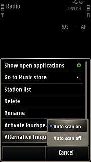 Press Auto scan on or Auto scan off.