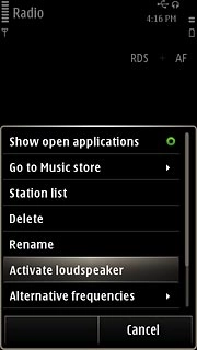 Press Activate loudspeaker or Deactivate loudspeaker (depending on the current setting).