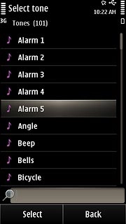 Press the different alarm tones to listen to them.