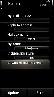 Press Advanced mailbox sett..