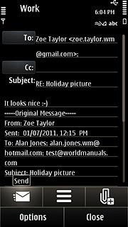 Press the send icon.