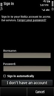 Press the field below Username and key in your username.