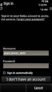 Press the field below Password and key in your password.