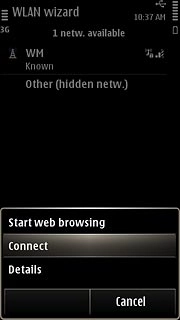 Press Connect.Follow the instructions on the display to select security settings, if required.