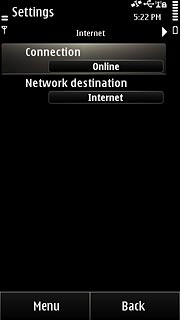 Press Connection to select Online.