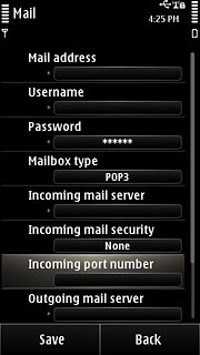 Press Incoming port number.Key in 110 
