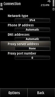 Press Proxy server address.Key in 10.202.002.060 