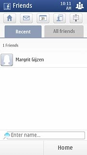 Press the Recent or All friends tab and follow the instructions on the display to view the status of your friends and their contact details.