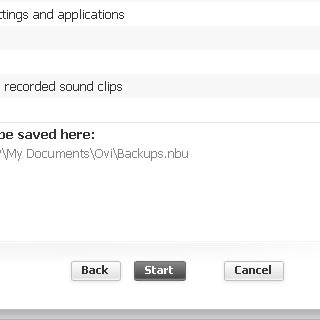 Select Start.Wait, while the phone memory is backed up.