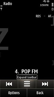 Press the menu icon.