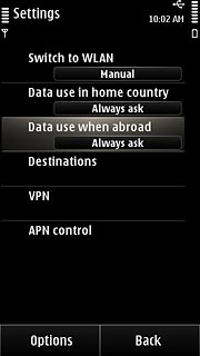 Press Data use when abroad.