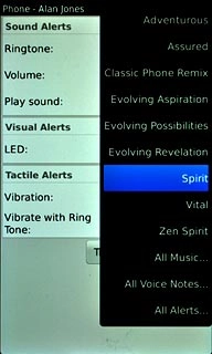 Press the required ring tone.