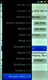 Press the required time zone.