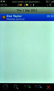 Press the required email message to read it.