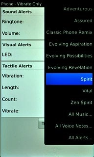 Press the required ring tone.