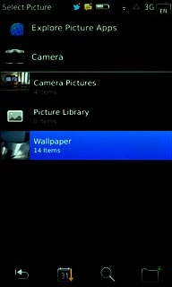 Press the required folder or Camera.