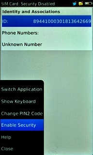 Press Enable Security or Disable Security (depending on the current setting).