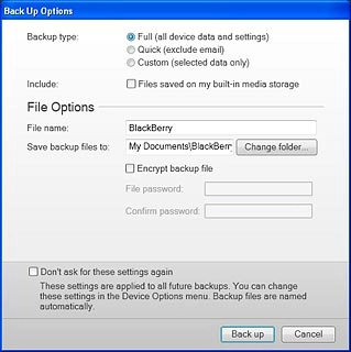 Select Full (all device data and settings).