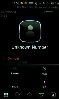 Your calls are displayed on a list and the call on hold is indicated by On Hold.