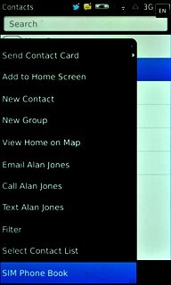 Press SIM Phone Book.
