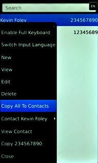 Press Copy All To Contacts.