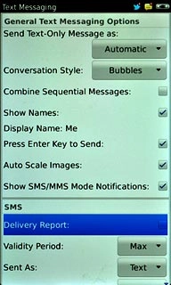 Press Delivery Report to turn request for delivery reports on or off.