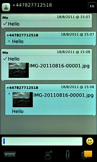 Press the text input field.Write the message.