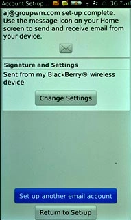 If you have already set up an email account:Press Set up another email account.