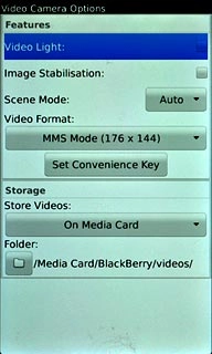 Press Video Light to turn video light on or off.