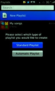 If you selected Standard Playlist in step 2: