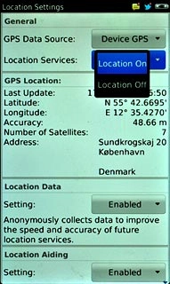 Press Location On or Location Off.
