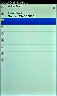 Press the required speed dialling key.