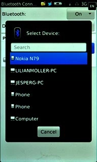 Press the required device.