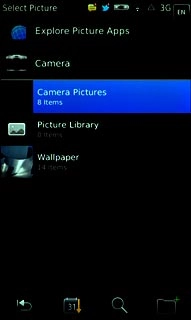 To upload a saved picture:Press the required folder.