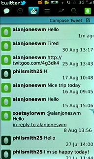 Press the messages icon.