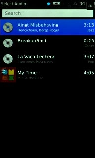 Press the required audio file.