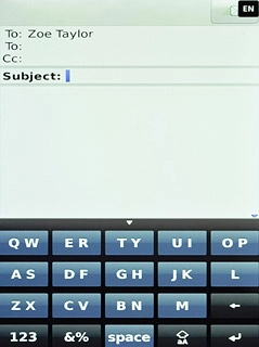 Press Subject.Key in a subject for the email message.