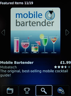 To search by application name:Press the search icon.