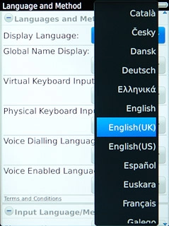 Press the required language.