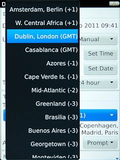 Press the required time zone.