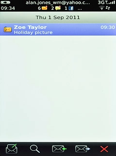 Press the required email message to read it.