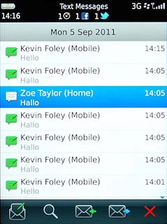 Press and hold the required text message until a pop-up menu is displayed.