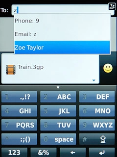 A picture message containing the picture or video clip is created.Key in the first letters of the required contact.Matching contacts are displayed.Press the required contact.