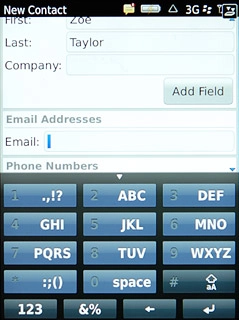 Press the field next to Email.Key in the required email address.