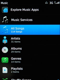 Press the required category.Go to the required audio file or playlist.