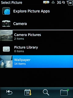 Press the required folder or Camera.