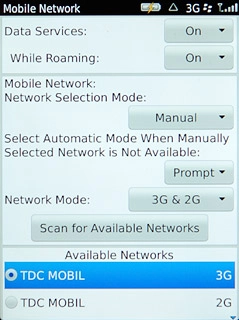 Your phone will search for networks within range and a list of available networks will show on your display.Press the required network.Your display will tell you if you have access to the network you've chosen.